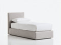 Camas individuales tapizadas 208x108x112 cm - gris beige - diseño contemporáneo con cabecero acolchado para dormitorio