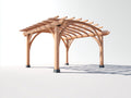 Pérgola de jardín de madera 300x300x250 cm - Marrón natural - Techo de listones y estructura arqueada