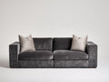 Sofá 2 plazas tapizado en terciopelo 190x92x78 cm - Gris antracita - Asientos acolchados y diseño moderno