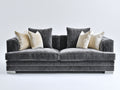 Sofás 2 plazas - tapizado de tela 210 x 95 x 88 cm - gris oscuro - diseño contemporáneo con reposabrazos anchos