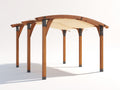 Pérgola de jardín de madera 450x350x250 cm - marrón natural - diseño moderno para exterior