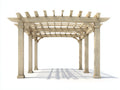 Pérgola de jardín de madera 350x300x250 cm - Madera natural - Diseño rústico con techo de celosía