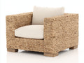 Sillones de ratán - estructura trenzada 93 x 88 x 84 cm - marrón claro-beige - diseño moderno con reposabrazos anchos