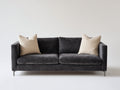 Sofás 2 plazas - tapizado de tela 200 x 90 x 85 cm - gris oscuro - diseño moderno con reposabrazos