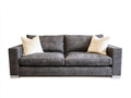 Sofá de 2 plazas tapizado en tela 195x96x86 cm - Gris oscuro - Diseño moderno con reposabrazos rectos