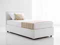 Camas individuales - estructura tapizada 200 x 90 x 110 cm - blanco - diseño moderno para dormitorio