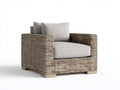 Sillones de ratán 94x88x82 cm - marrón grisáceo-gris claro - diseño contemporáneo con asiento acolchado para salón y terraza cubierta
