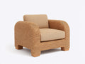 Sillón de ratán 105x92x78 cm - Ratán natural-Beige - Diseño moderno con reposabrazos curvos