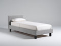 Cama individual tapizada de tela 205x100x95 cm - Gris claro - Diseño moderno
