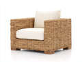 Sillones de ratán 95x89x83 cm - marrón claro-blanco - diseño contemporáneo con asiento acolchado para salón y terraza cubierta