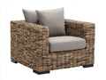 Sillones de ratán - estructura trenzada 95 x 90 x 85 cm - marrón - diseño moderno con reposabrazos